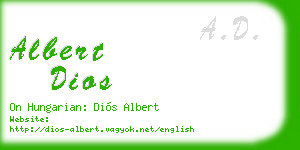 albert dios business card